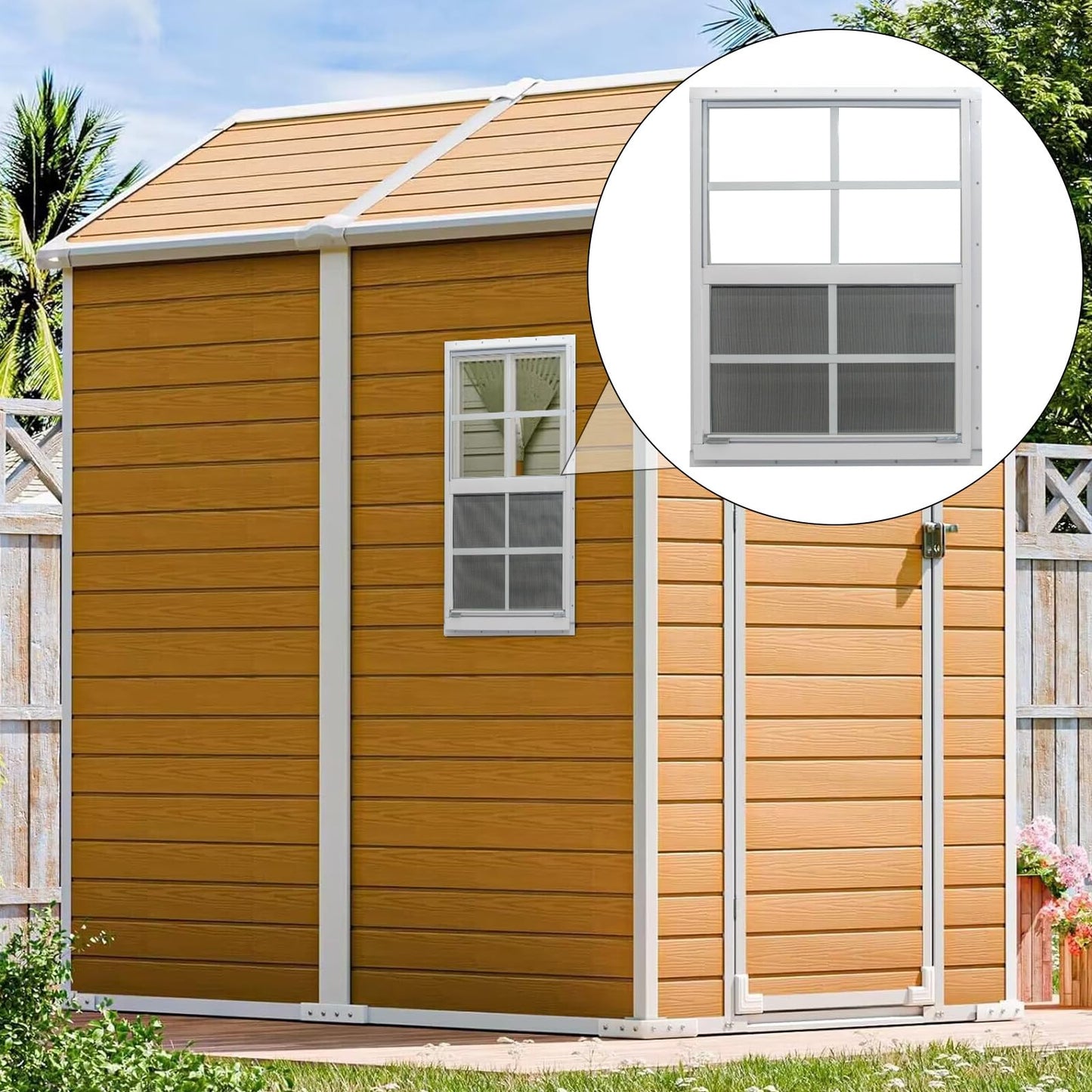 NeatiEase 2 Pack Shed Window, 24" x 36" Flush Mount Window with Tempered Glass and Fiberglass Screen for Shed, Chicken Coop, Playhouse, Household, Garage
