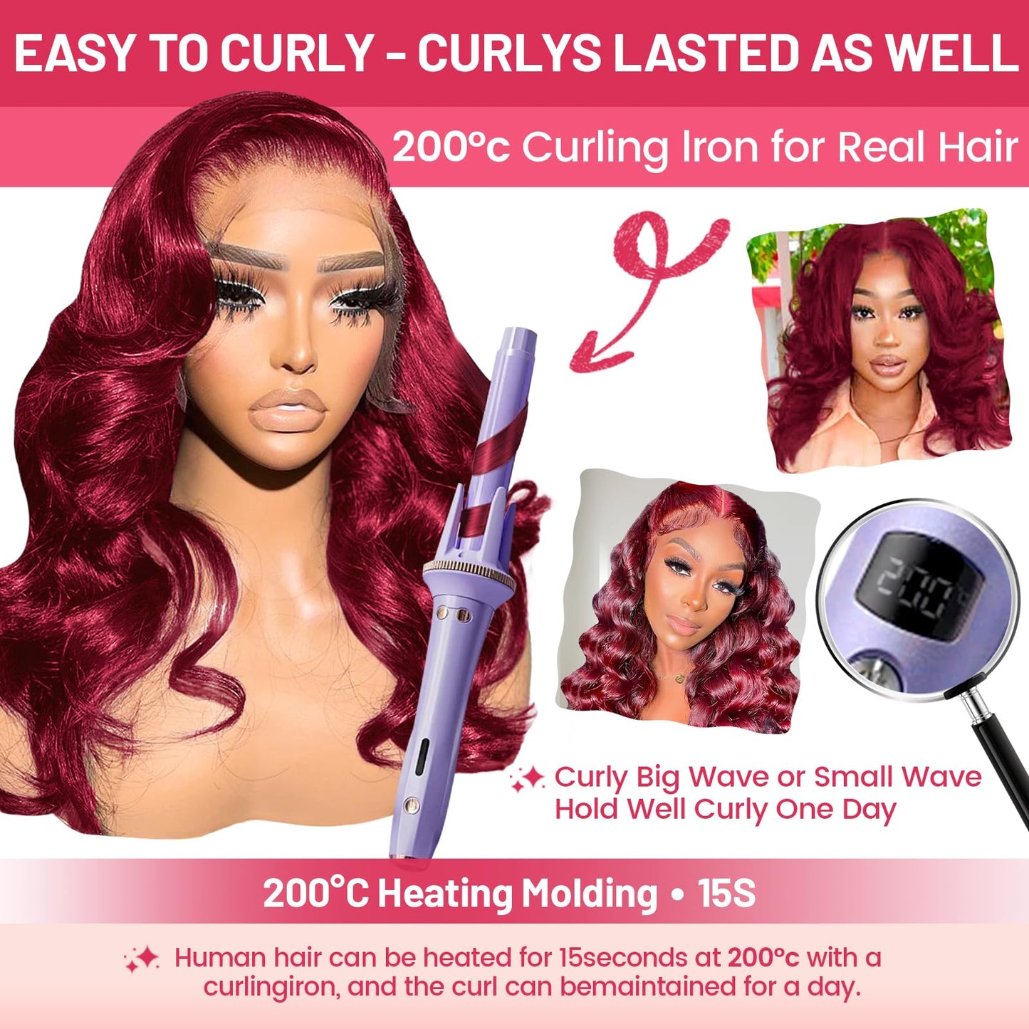 99j Burgundy Lace Front Wigs Human Hair 13x4 Bob Wig Human Hair Pre Plucked 200 Density HD Transparent Body Wave Lace Front Wigs