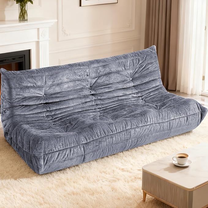HABUTWAY Bean Bag Chair, Giant Bean Bag Chairs for Adults, 3 Seater Fireside Chair, Lazy Large Floor Bean Bag Sofa for Living Room, Bedroom, Dorm, Office (Grey)