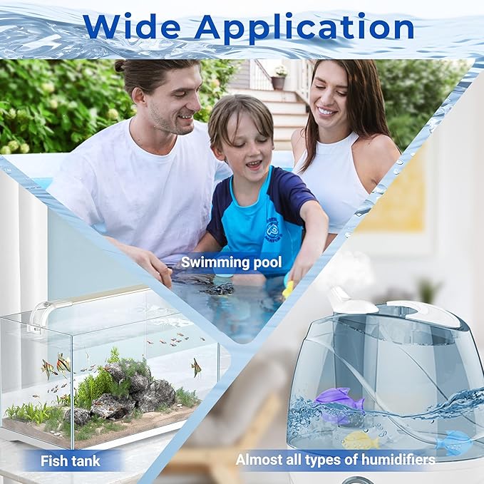 Funmit Humidifier Cleaning Fish, 12 Pack Humidifier Cleaner for Humidifiers and Fish Tanks, Purifies Water, Prevents Hard Water Build-Up, Reduces Scale, Blue