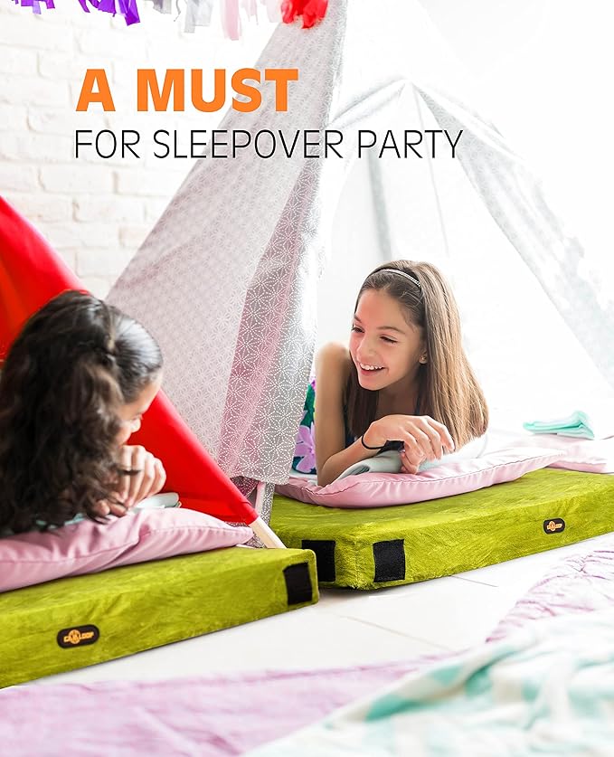 Extra Thick GAIALOOP 4 INCH Memory Foam Camping Mattress, Roll Up Floor Sleeping Mat Camp Cot Mattress Pad Travel Camping Couch Bed for Guest Adults Side Sleepers
