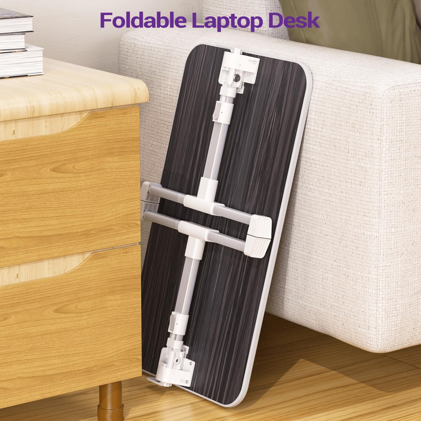 Laptop Bed Tray Table, Nearpow (Larger Size) Adjustable Laptop Bed Stand, Portable Standing Table with Foldable Legs, Foldable Lap Tablet Table for Sofa Couch Floor - Large Size