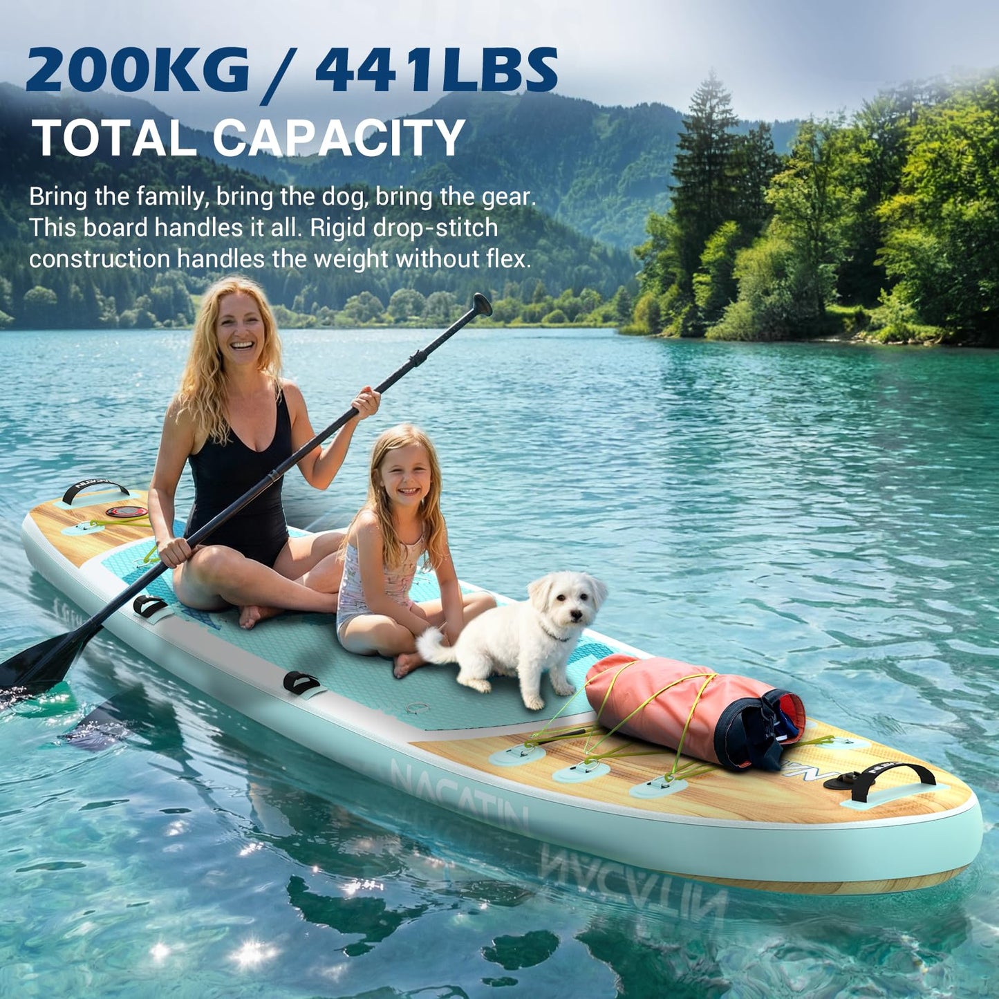NACATIN Inflatable Stand Up Paddle Board for All Skill Levels, 10'6'' SUP Board for Adults with Non-Slip Deck, Full SUP Accessories & Kayak Seat, Great Stability for Lake, Ocean, Yoga & Fishing