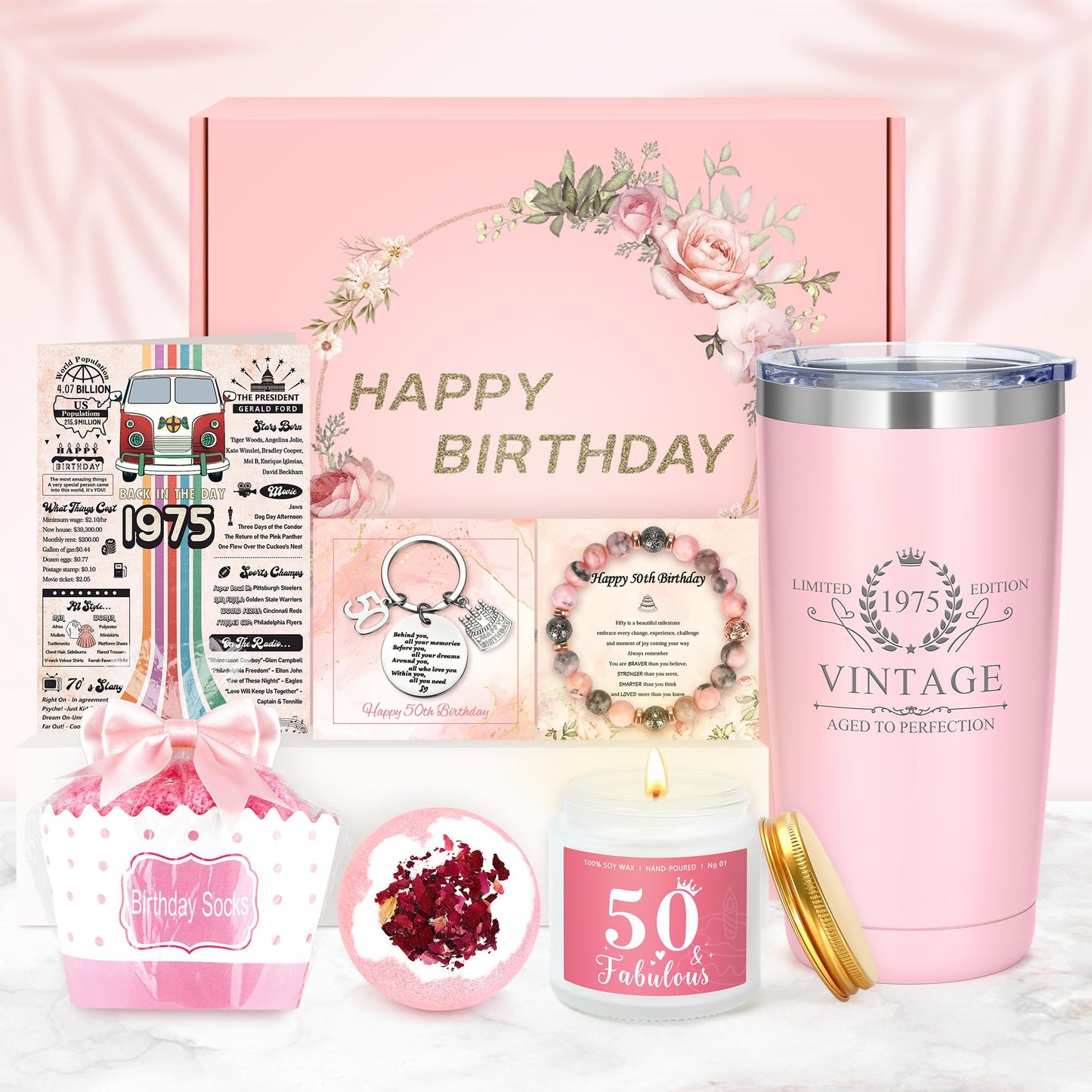50th Birthday Gifts for Her Happy 50th Birthday Gifts for Women Unique Gift for 50 Year Old Woman Turning 50 and Fabulous Gift for Women 50th Birthday Decorations for Woman Her Sister Mom