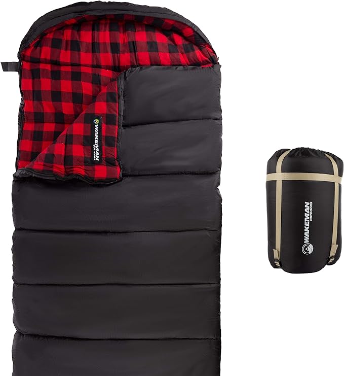 Sleeping Bag - Lightweight Envelope-Style 32F Rated Outdoor Sleeping Bag with Hood and Carry Case for Backpacking, Camping...