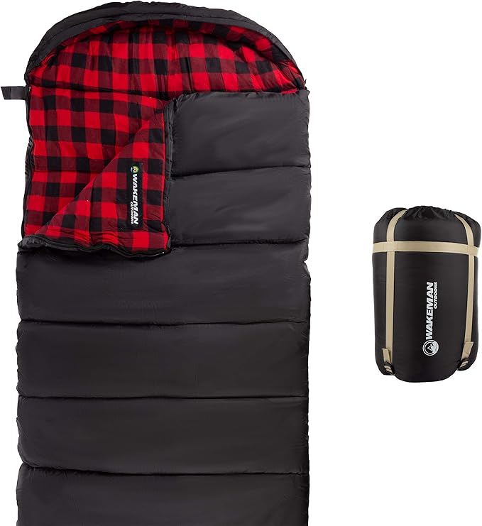 Sleeping Bag - Lightweight Envelope-Style 32F Rated Outdoor Sleeping Bag with Hood and Carry Case for Backpacking, Camping...
