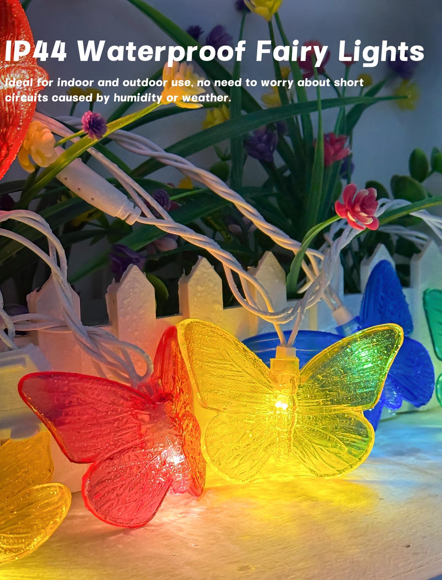 Pallerina Butterfly String Lights-8.5ft Butterfly Fairy Lights with 10 Led Light,Plug in Bedroom Curtain Lights for Indoor Tent Loft Bed Patio Party Wedding Wall Summer Holiday Garden Decor