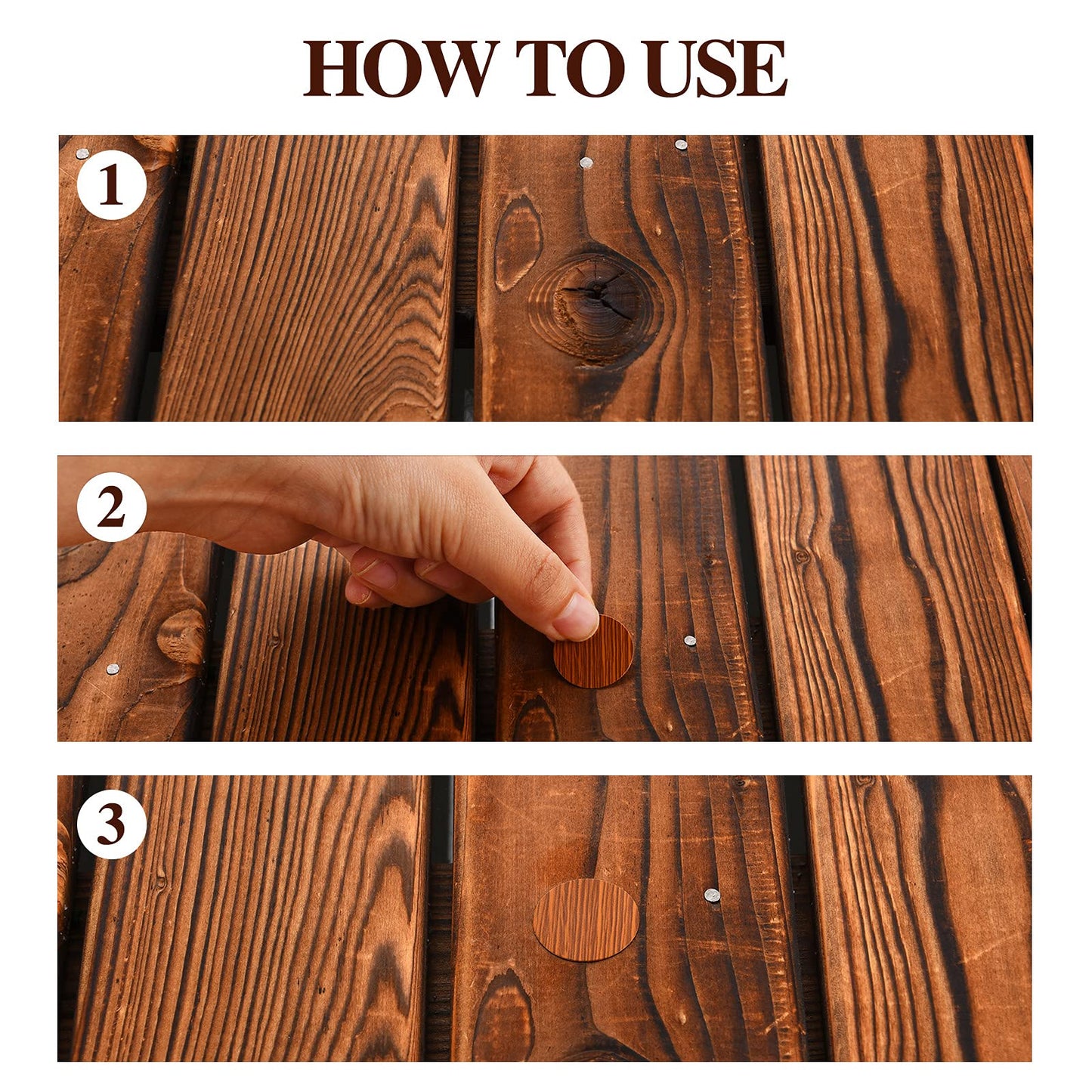 Tenare 648 Pieces Adhesive Screw Hole Cover Stickers Wood Grain Furniture Stickers 12 Colors Waterproof Screw PVC Cover Caps for Wall Cabinets Desk Repairing(Classic Style)