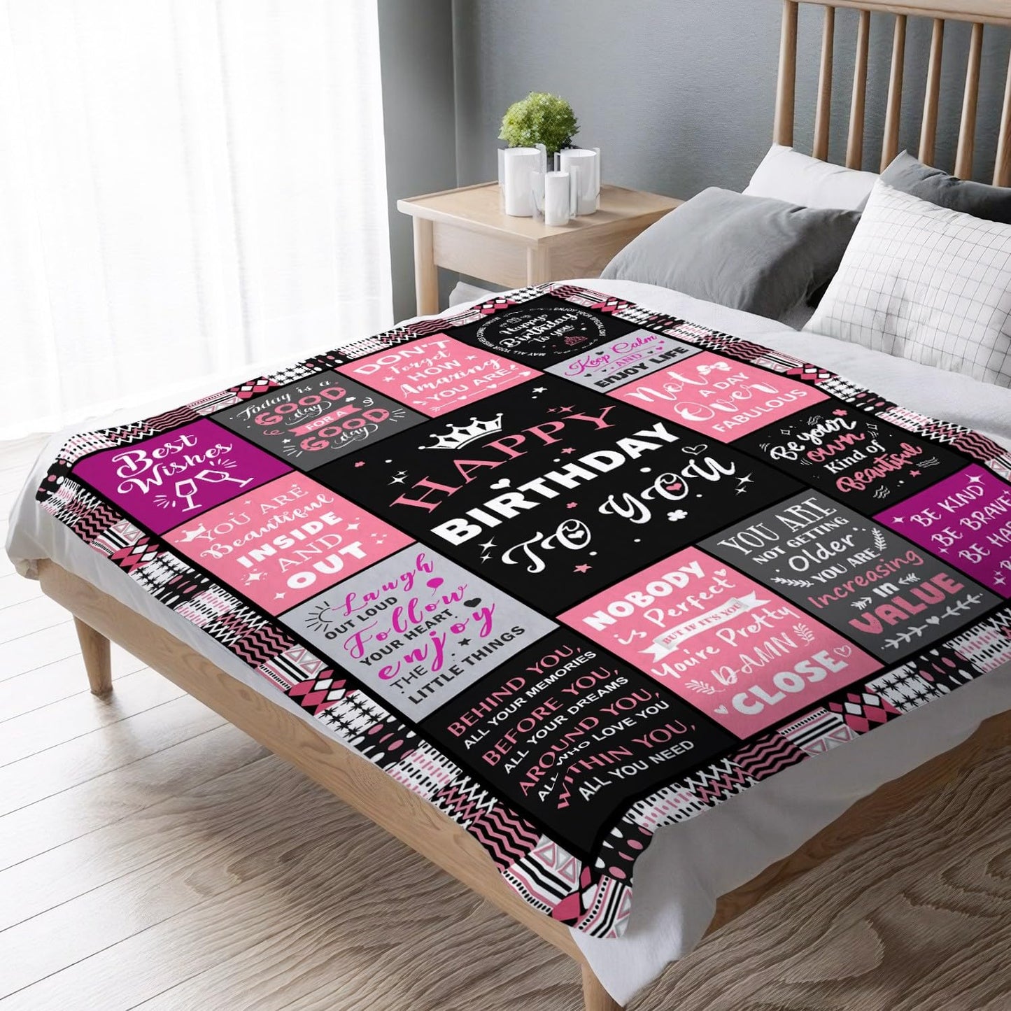 Birthday Gifts for Women - Happy Birthday Decorations Blanket - Gifts for Women Birthday Unique - Womens Birthday Gift Ideas for Her Wife Daughter Mom Sister Friendship - Soft Throw Blanket 50"x60"