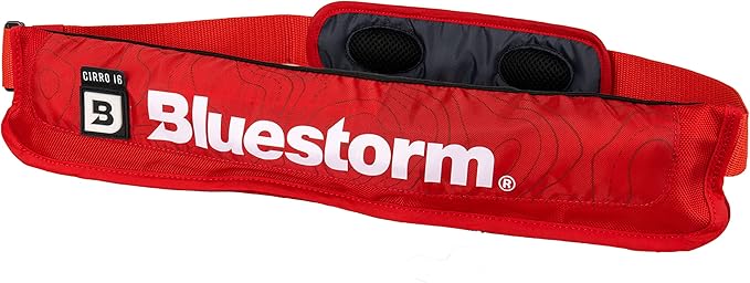BLUESTORM Cirro 16 Manual Inflatable Belt Pack for Adults | US Coast Guard (USCG) Approved Life Jacket Waist Belt PFD for ...