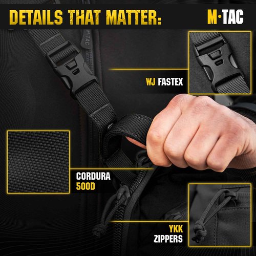 M-Tac Tactical Large Crossbody Bag for Men - Concealed Carry Sling - Multicam Black CCW Chest Bag - Elite Sphaera Shoulder Pack (Regular)