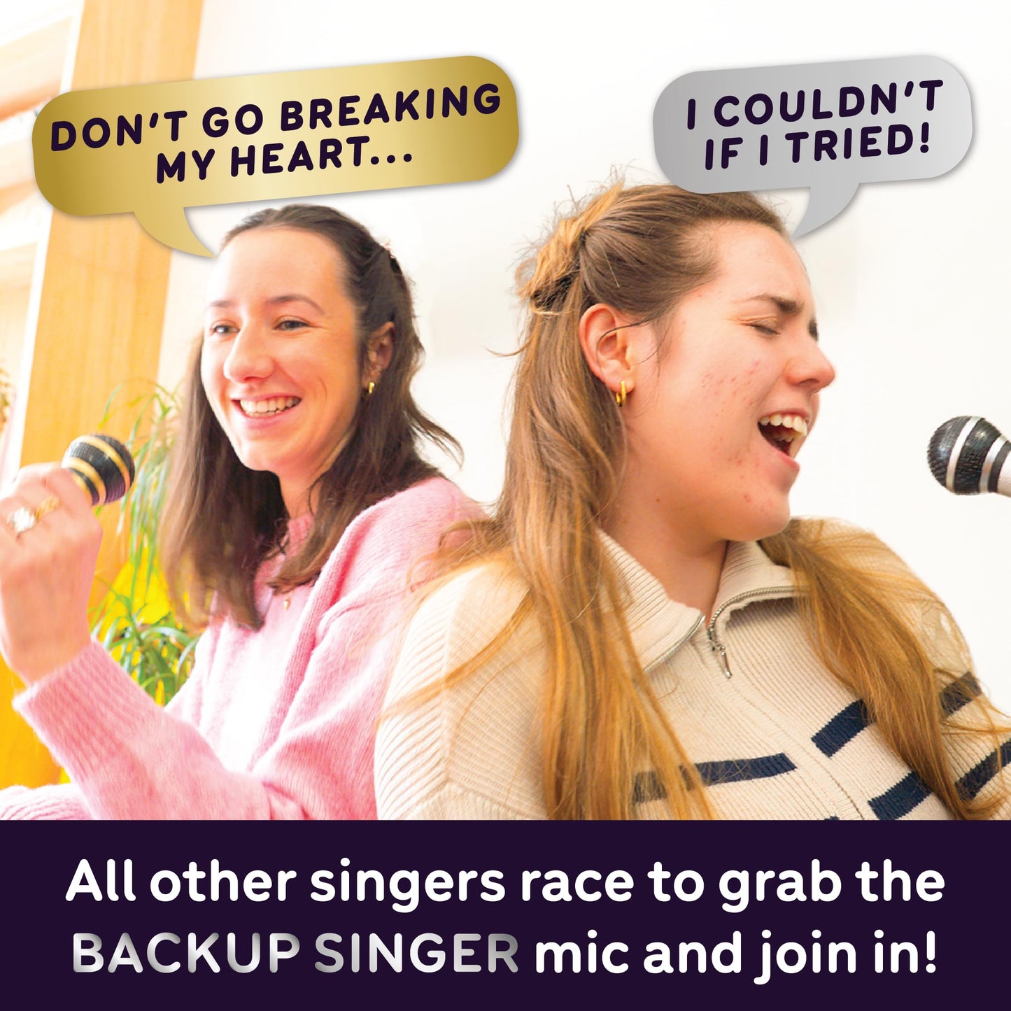 Grab The Mic Creators Bring You Karaoke Duets – 2 Mics, 2 Singers, Hilarious Singing & Chaos – Party Game for Adults, Families & Game Night (2–10 Players, 150 Cards, 300 Lyrics)