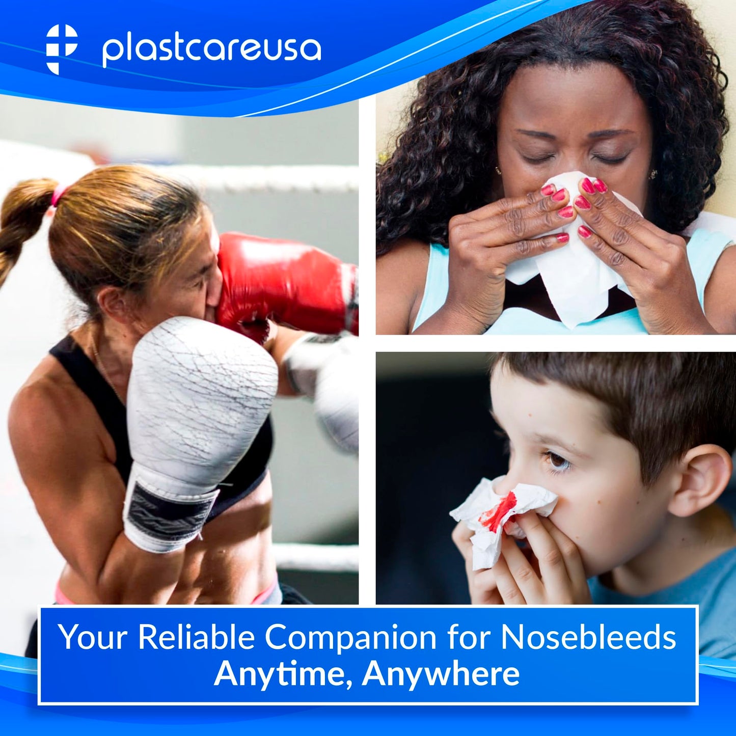 100 Nose Bleed Stopper Plugs - 1.5 Inch Cotton Rolls to Stop a Nosebleed for Kids or Adults - Extra Absorbent Nose Bleed Plugs by PlastCare USA