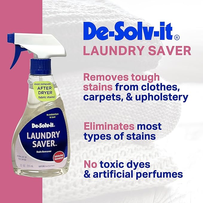 De-Solv-it Orange-Sol Laundry Saver, Instant Stain Remover for Laundry, Hair and Skin-Safe (12-Ounce)