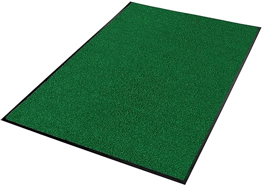Guardian Platinum Series Indoor Wiper Floor Mat, Rubber with Nylon Carpet, 4'x19', Green