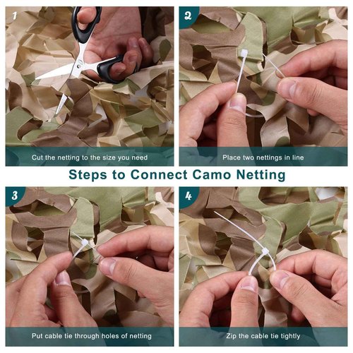 iunio Camo Netting Camouflage Netting, Camo Net Bulk Roll Camouflage Mesh Nets for Hunting Blind Deer Stand Military Party Decorations Sunshade Shooting (19.68ft*19.68ft/6m*6m, Brown Camo)