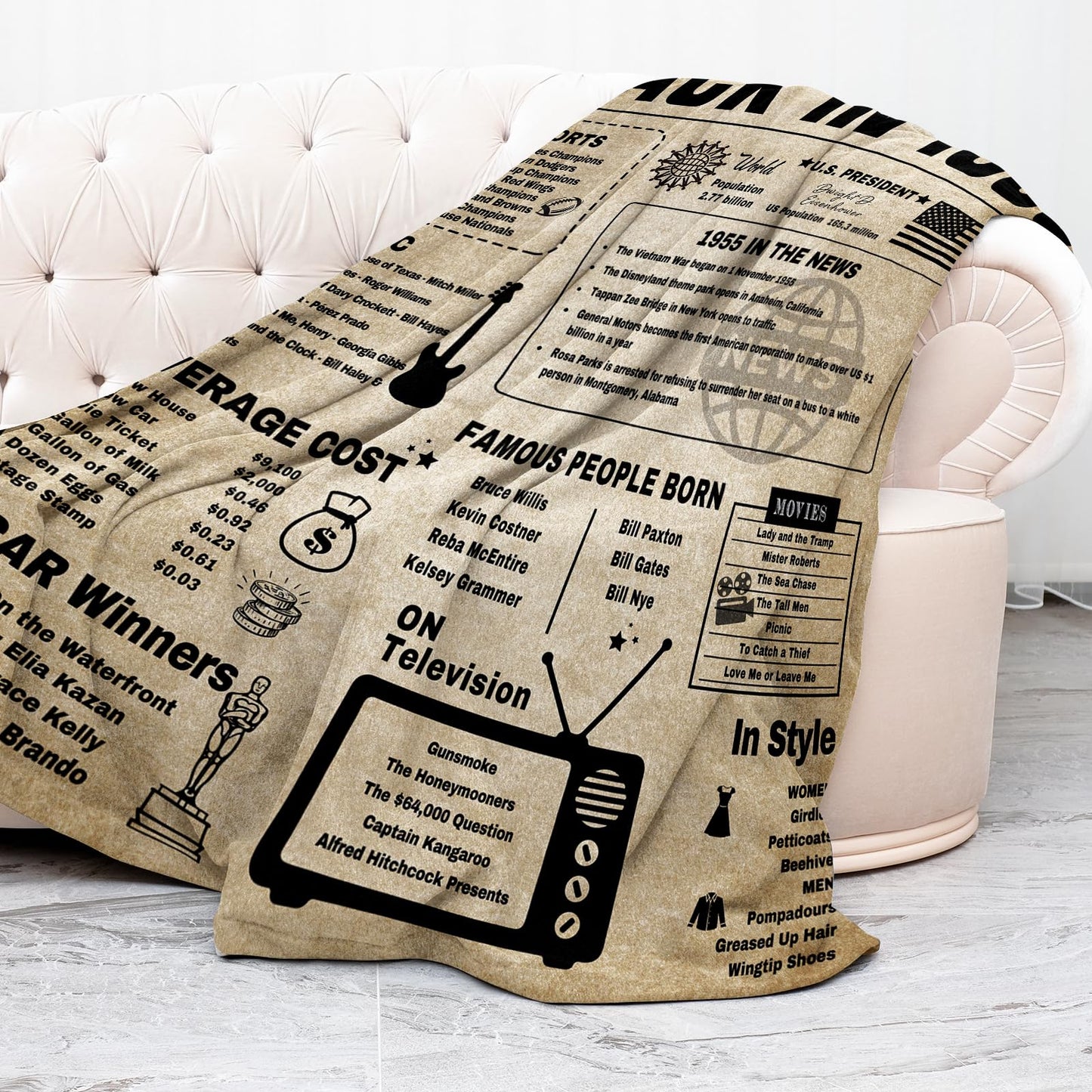 70th Birthday Decorations,70th Birthday Gifts for Women Men Ladies,Birthday Gifts for a 70 Year Old,70th Men Birthday Gift Ideas,1955 Birthday Gifts for Women,Throw Blanket 60"x50"