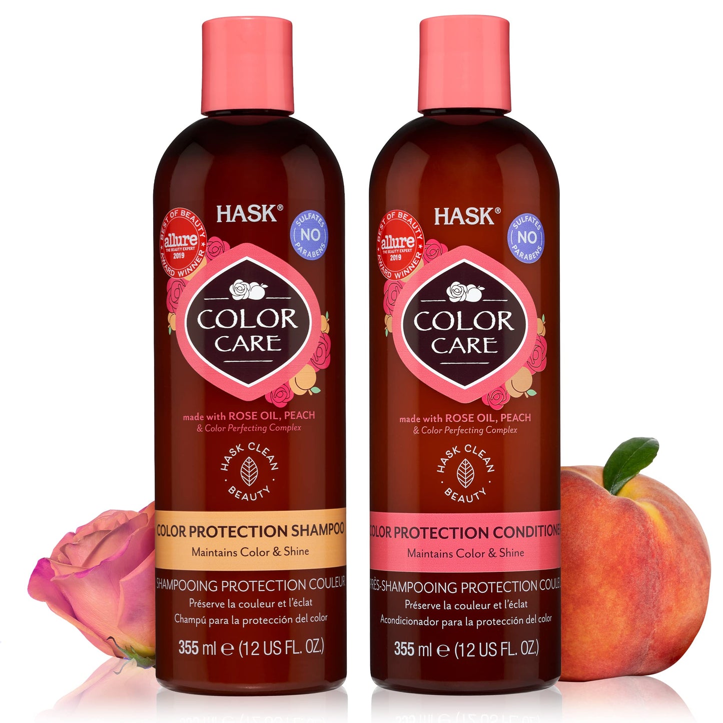 HASK Color Care Shampoo + Conditioner Set for Color-Treated Hair | Sulfate-Free, Paraben-Free, Gluten-Free, Vegan, Cruelty-Free,