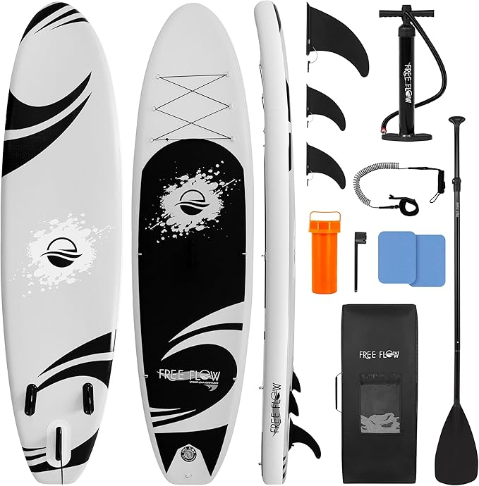 SereneLife Ultra-Light Inflatable Stand Up Paddle Board with Premium SUP Accessories - Extra Wide Stable Design with Non-S...