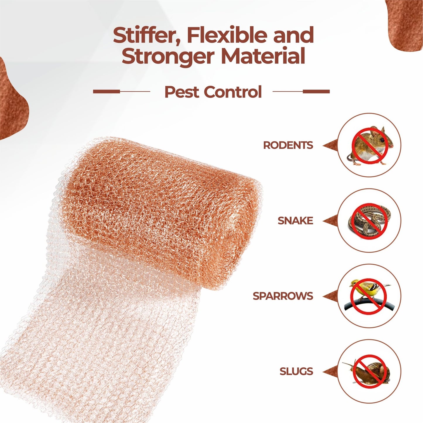 Californistan Copper Mesh Rodent Control, 5in x 36ft- Rustproof Copper Mesh Roll for Rodent, Bat & Snail - Perfect for Hole Blocking, Gardening & Sealing Water Opening - Plus Bonus Scissor & Gloves