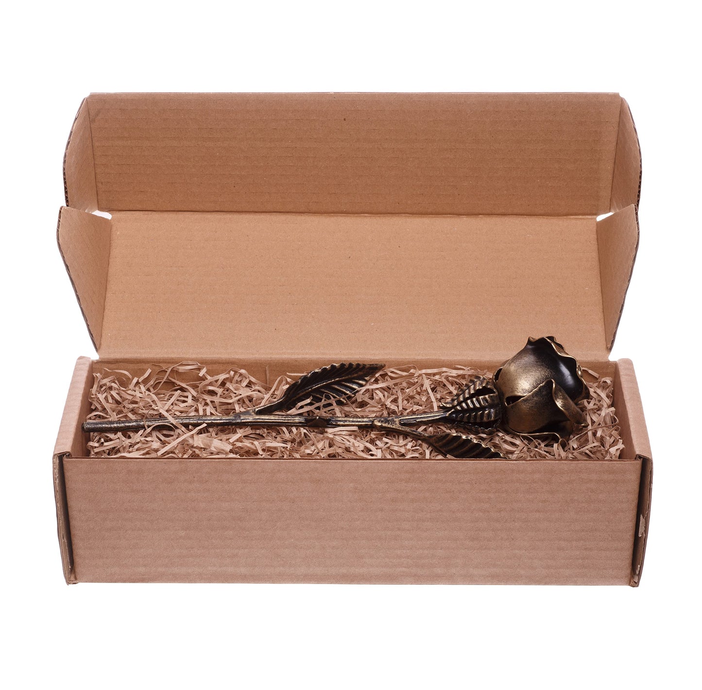 MakuliSmit Handcrafted Bronze Rose – 8th & 19th Yeat Wedding for Her – Solid Metal Forever Flower Keepsake