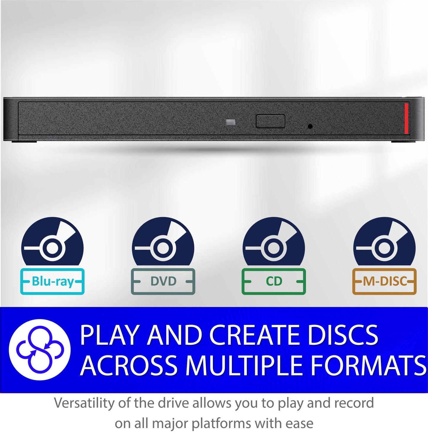 Buffalo Mediastation 6X Portable Type-C Usb 3.2 (Gen 1) Blu-Ray Drive/External, Plays And Burns Blu-Rays, Dvds, And Cds. Compati
