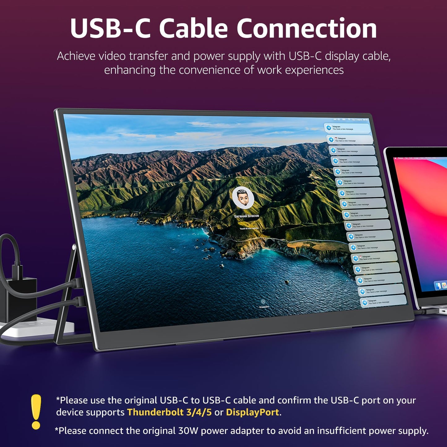 Visionowl Large Portable Monitor-18.5 Inch Computer Gaming Display 100Hz 125% Srgb Fhd 1080P Usb-C Hdmi Ips Screen For Laptop Ma