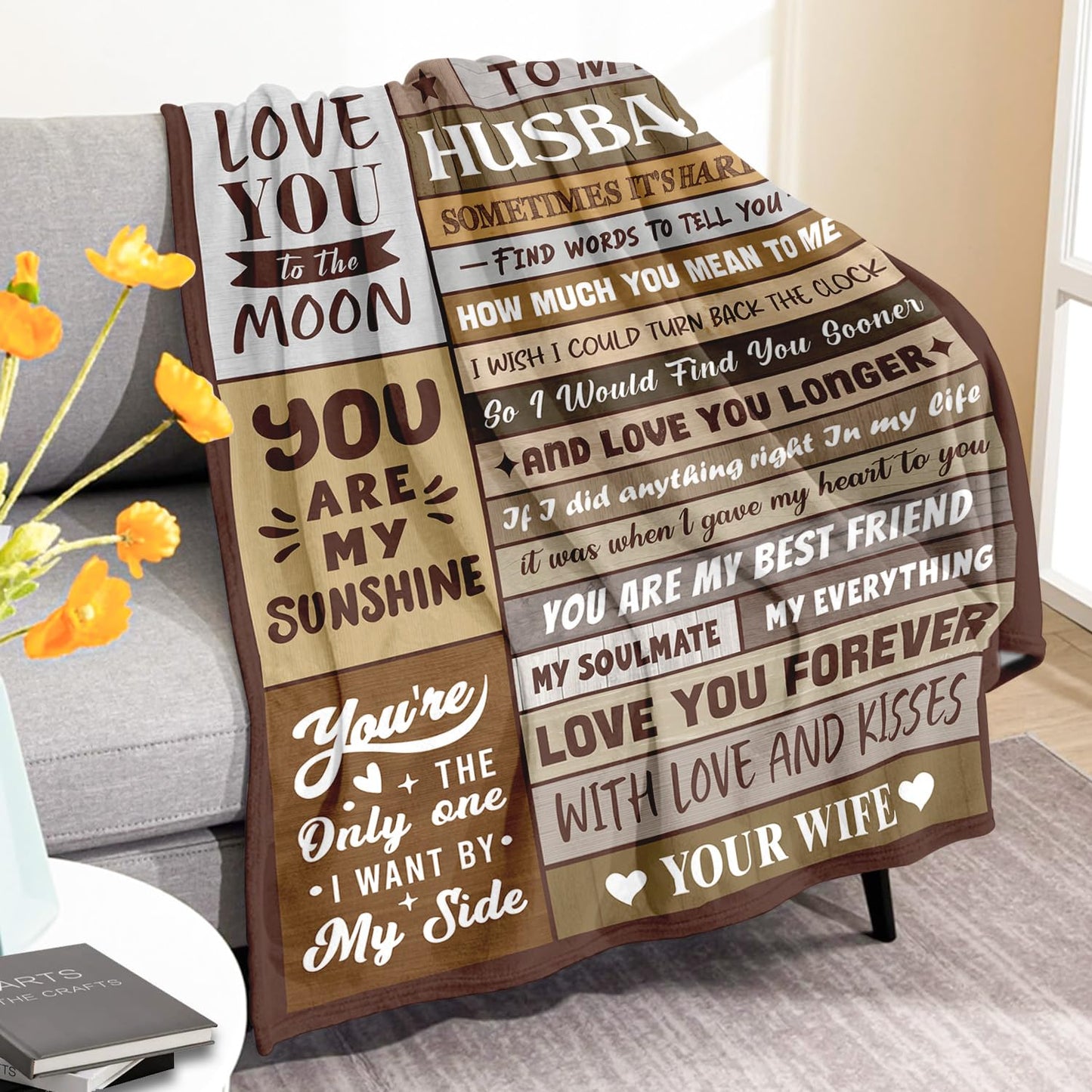 Gifts for Husband from Wife - Birthday Gifts for Husband - Anniversary Wedding Gift for Men - Christmas Valentines Day Gift for Him - Best Husband's Ever Present - to My Man Blanket 50"x60"