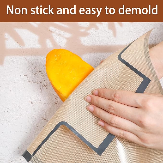 2Pcs 9x5" Baking Loaf Pan Liners Silicone Bread Loaf Pan Liner for Baking Reusable Bread Pans Liner Nonstick Silicone Breads Mat Sling