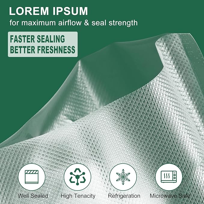 Vacuum Sealer Rolls Bags, 6 Pack 3 Rolls 11" x 20' & 3 Rolls 8" x 20' Commercial Grade BPA Free Bag Rolls, Durable Customized Size Food Vac Bags for Meal Prep, Storage and Sous Vide Cooking