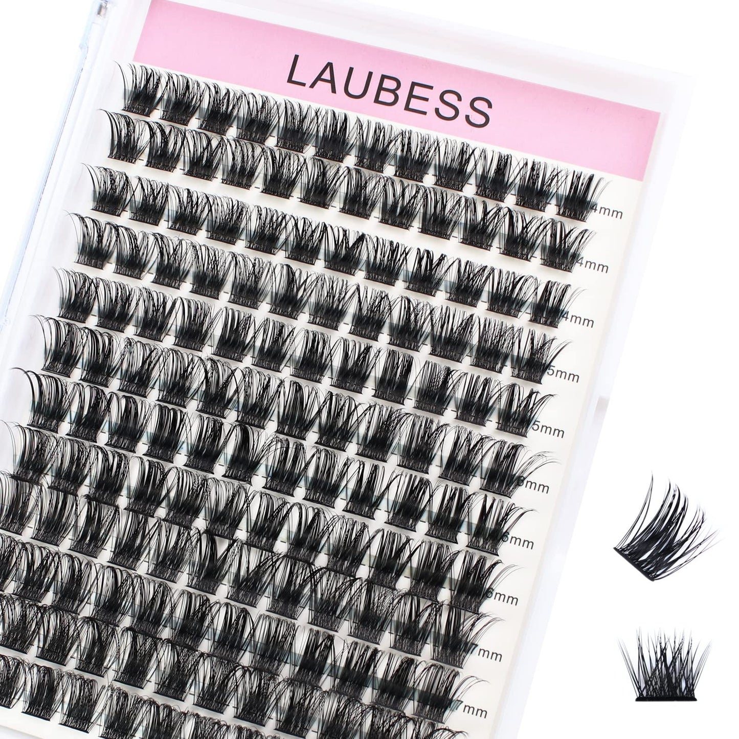 Eyelash Clusters LAUBESS Lash Clusters Individual Lashes Cluster Eyelash Extensions DIY at Home Waterproof Cluster Lashes (20D-0