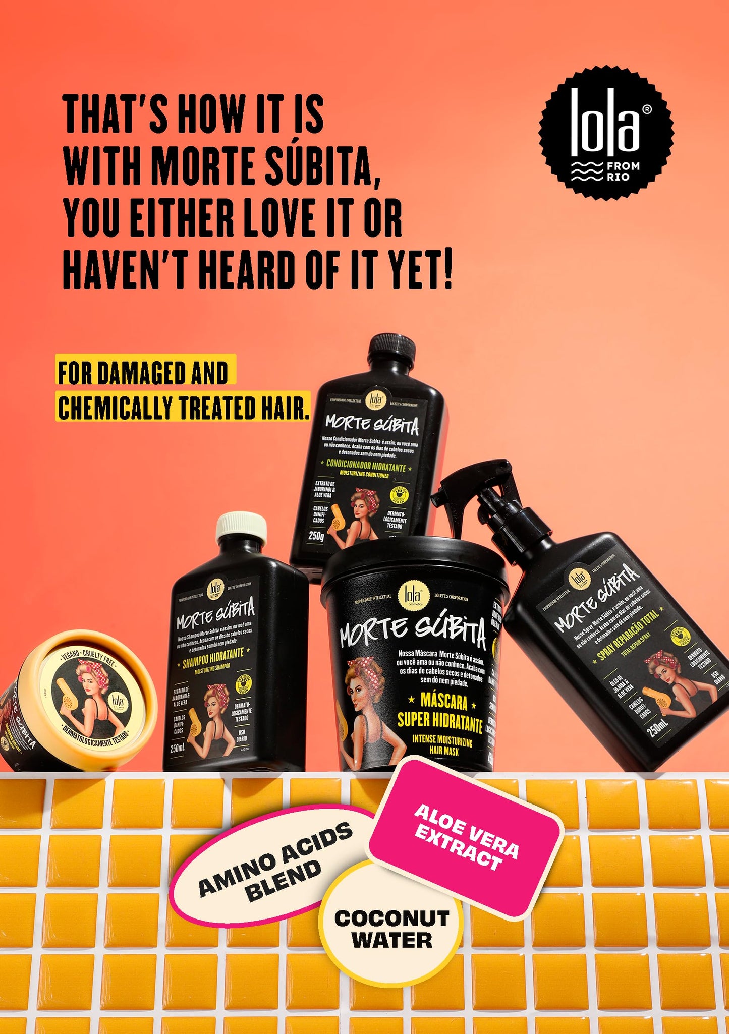 Lola From Rio - Morte Subita - Moisturizing Conditioner For All Types of Dry And Damaged Hair Types, Vegan, Cruelty-free, Parabe