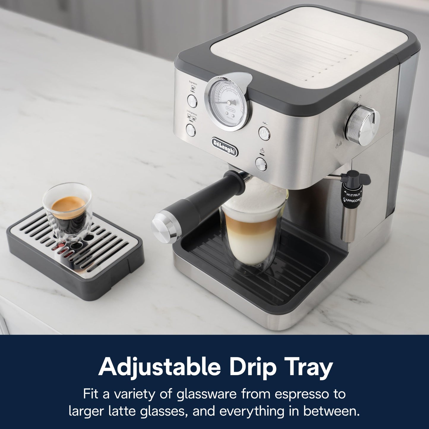 De’Longhi Classic Espresso Machine with Milk Frother, 15-Bar Pump & Temperature Control - Barista Coffee Maker Kit for Espresso, Latte, Cappuccino & Iced