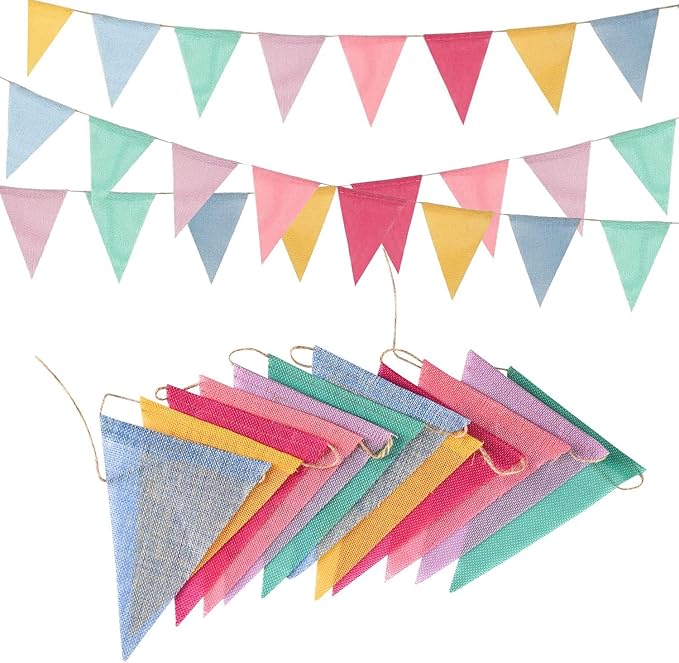 Pennant Banner Flags Pastel - GREATRIL Colorful Triangle Banners for Birthday Easter Classroom School Carnival Garland Out...