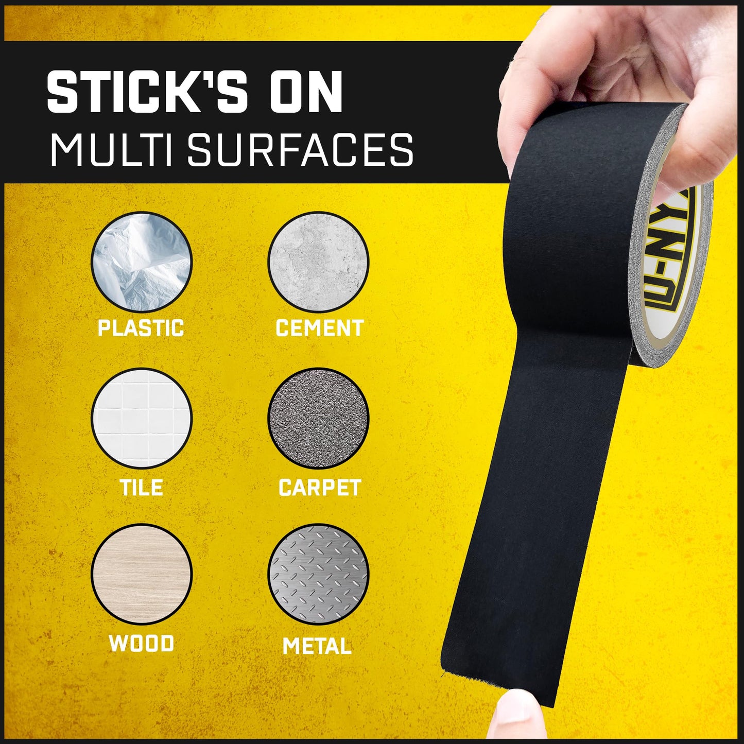 D-NYX Gaffer Tape 2 Inch x 1 Pack Black Gaffing Tapes, Heavy Duty No Residue, Matte Finish, Non-Reflective, Multipurpose Premium Heavy Duty Strong Fabric Floor Tape
