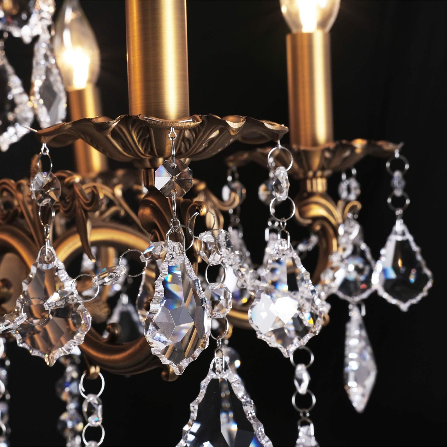 MEEROSEE Crystal Chandeliers Contemporary Chandelier 6 Lights Island Lighting Candle Pendant Ceiling Light Fixture for Dining Room Living Room Kitchen Bedroom Hallway Entry D22.1