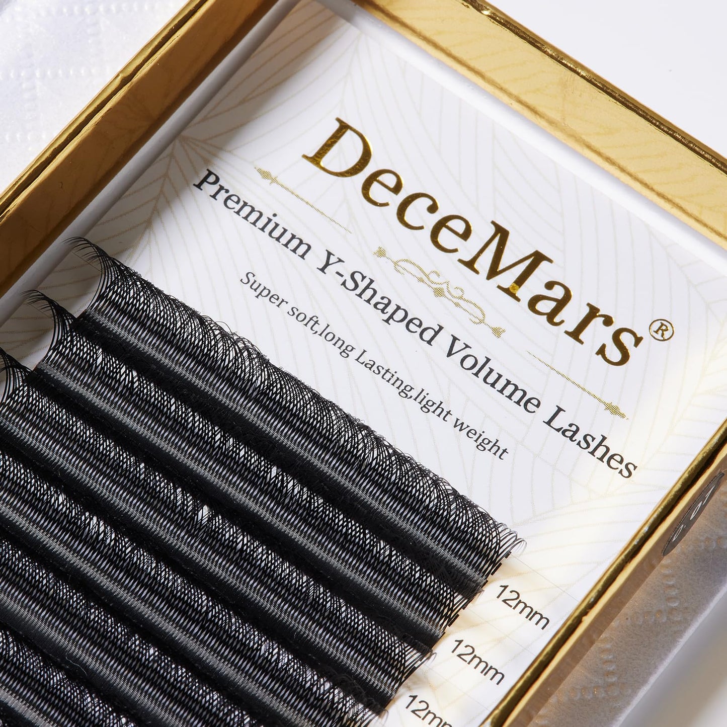 DeceMars Two Tip YY Eyelash Extensions Supplies D Curl 0.07mm Thickness 14mm Soft Lash Trays Premade 4D Easy Fan Y Shaped Volume