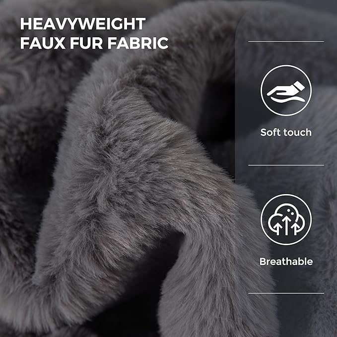 MAXYOYO Giant Bean Bag Chair for Adults, Ultra Soft Fluffy Bean Bag Sofa, Oversized Floor Sofa for Living Room Bedroom, Cozy Reading Chair with Filler, Dark Grey
