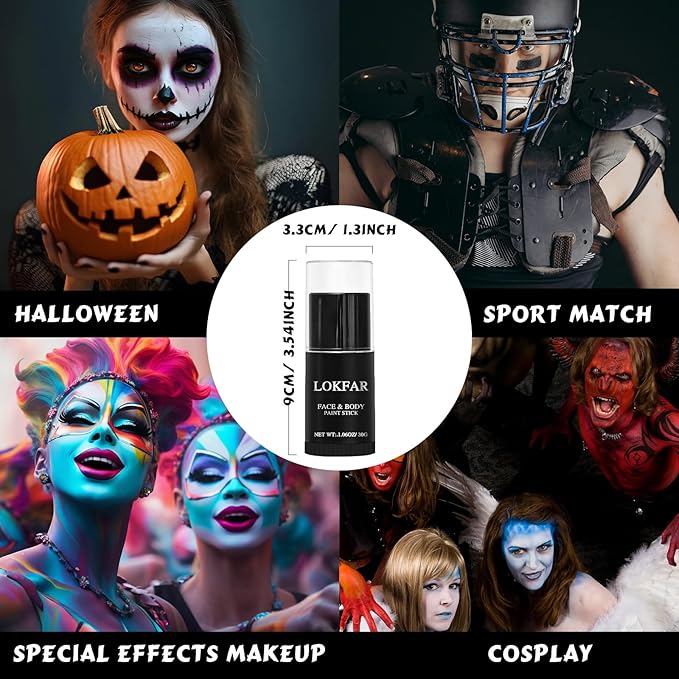 Purple Face Body Paint Stick, Eye Black Stick for Sports, Waterproof Full-Coverage Purple Face Makeup for Halloween Ursula Witch Cheshire Cat Cosplay Makeup