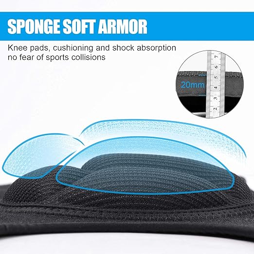 Soudittur Adult Knee Pads for Gardening, Anti-Slip Collision Avoidance Kneepads with Thick EVA Foam, for House Cleaning, Construction Work, Volleyball, Football Dance Knee Sleeve, 1 Pair (Black)