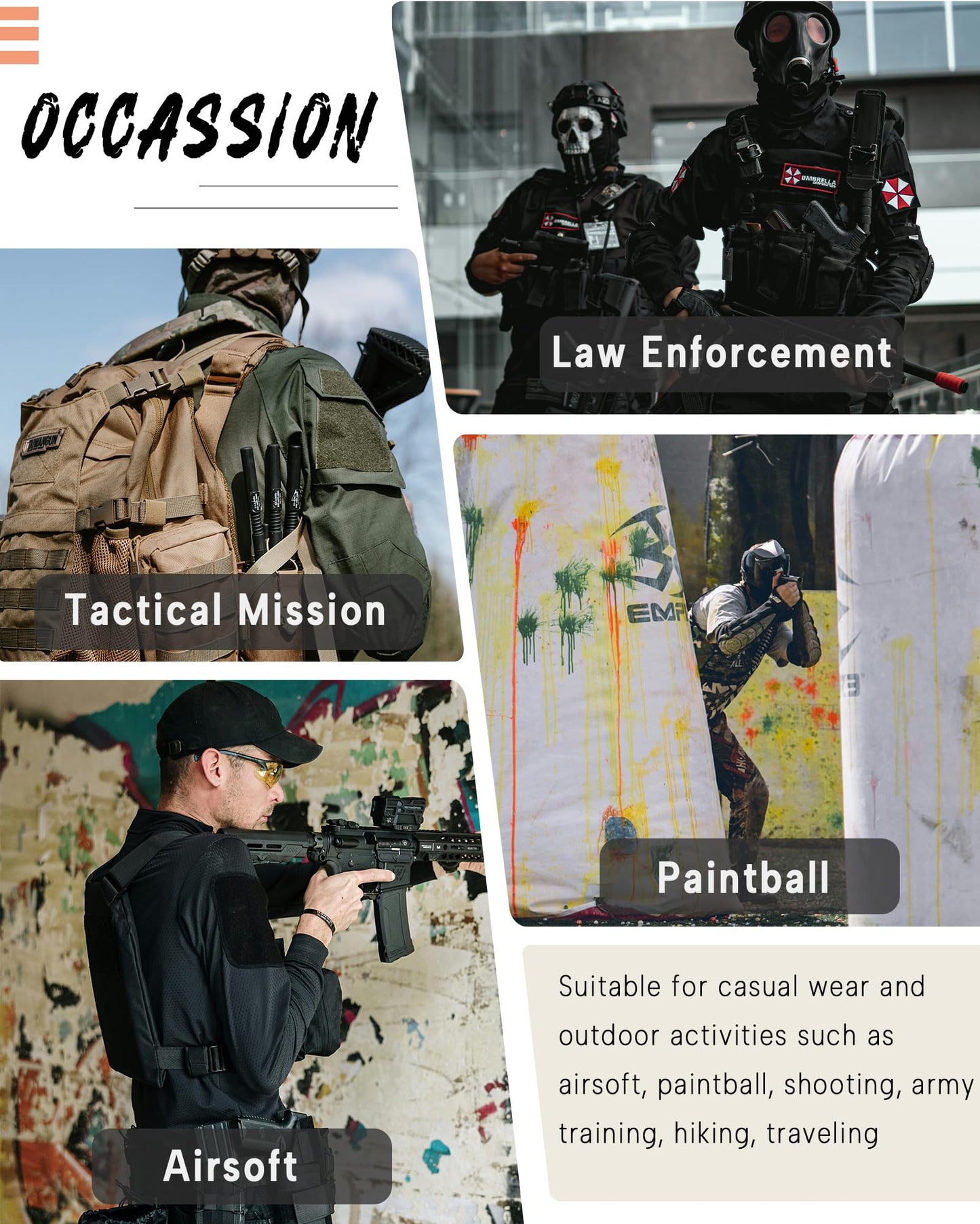 YKS JOOB Mens G3 Combat Uniform Set Tactical Combat Shirt and Pants Suit Hunting Paintball Airsoft Apparel Black S