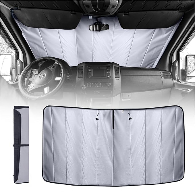 Living in a Bubble Insulated Blackout Windshield Cover for Mercedes Sprinter NCV3 & VS30, 2007-Current. Vanlife Must Have,...