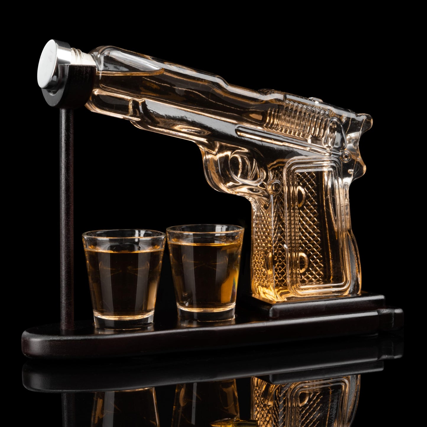 Gifts for Men Dad, 9 Oz Whiskey Gun Decanter Set, Unique Dad Birthday Gift Ideas from Daughter Son, Retirement Bar Stuff Gift for Father Him Brother, Pistol Dispenser for Liquor Vodka - Shot Glasses