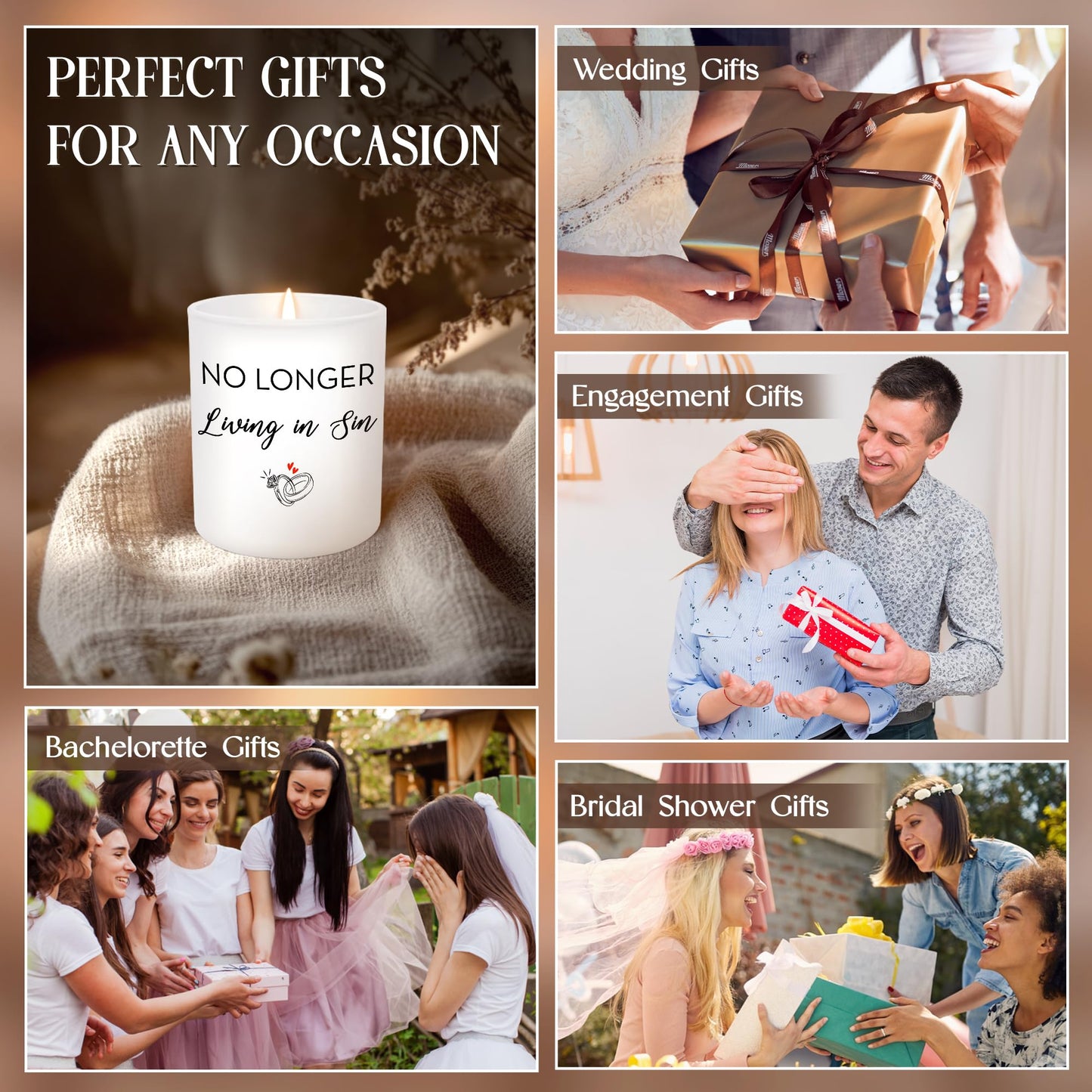 GAUDORA Engagement Gifts for Couples - Long Lasting Vanilla Lavender Candle 10 oz - Funny Wedding Gifts for Newly Engaged Couples, Bridal Gift for Women, Bridal Shower Gift Ideas