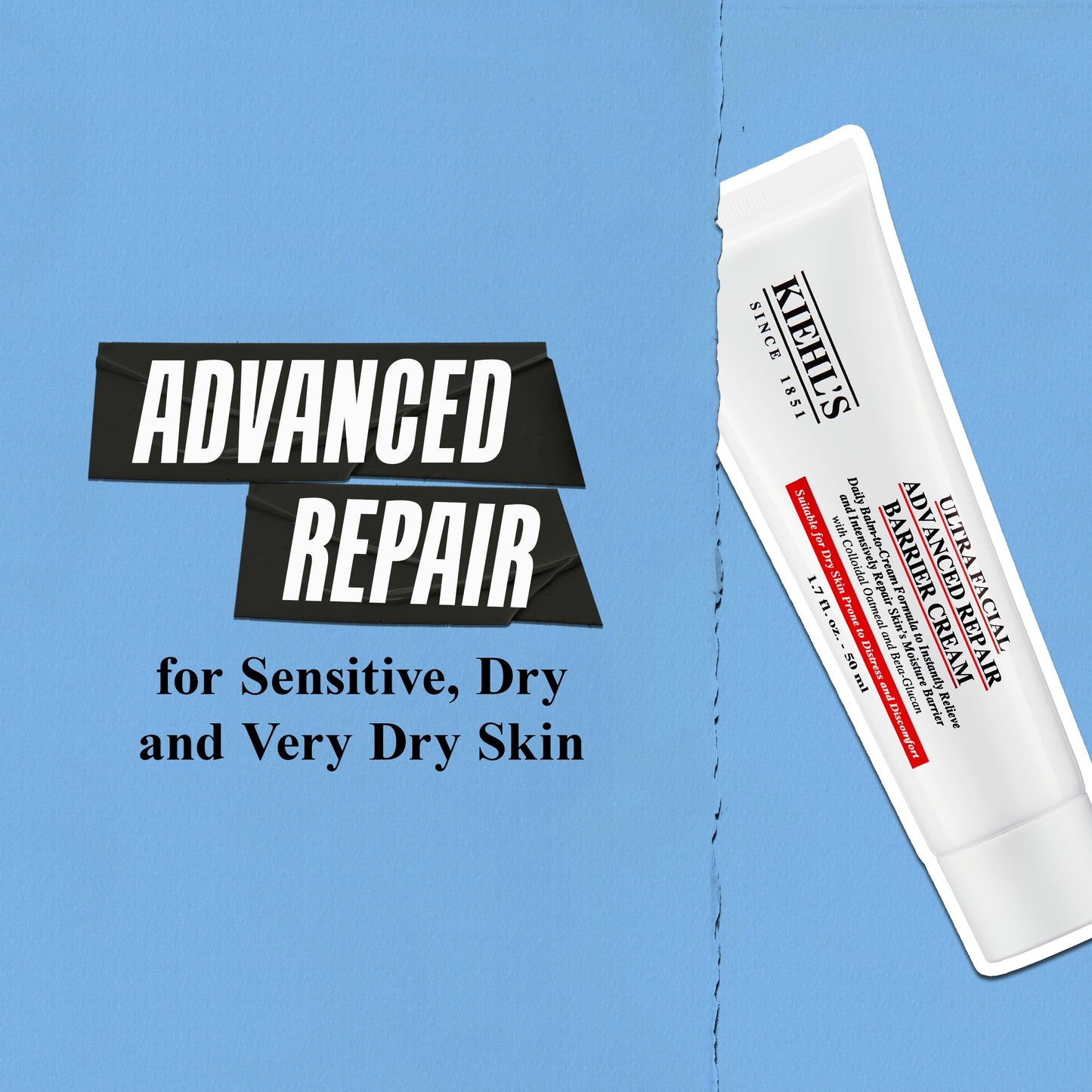 Kiehl's Ultra Facial Advanced Repair Barrier Cream, Intensive Treatment Relieves Dry + Sensitive Skin, Rapidly Reduces Redness a