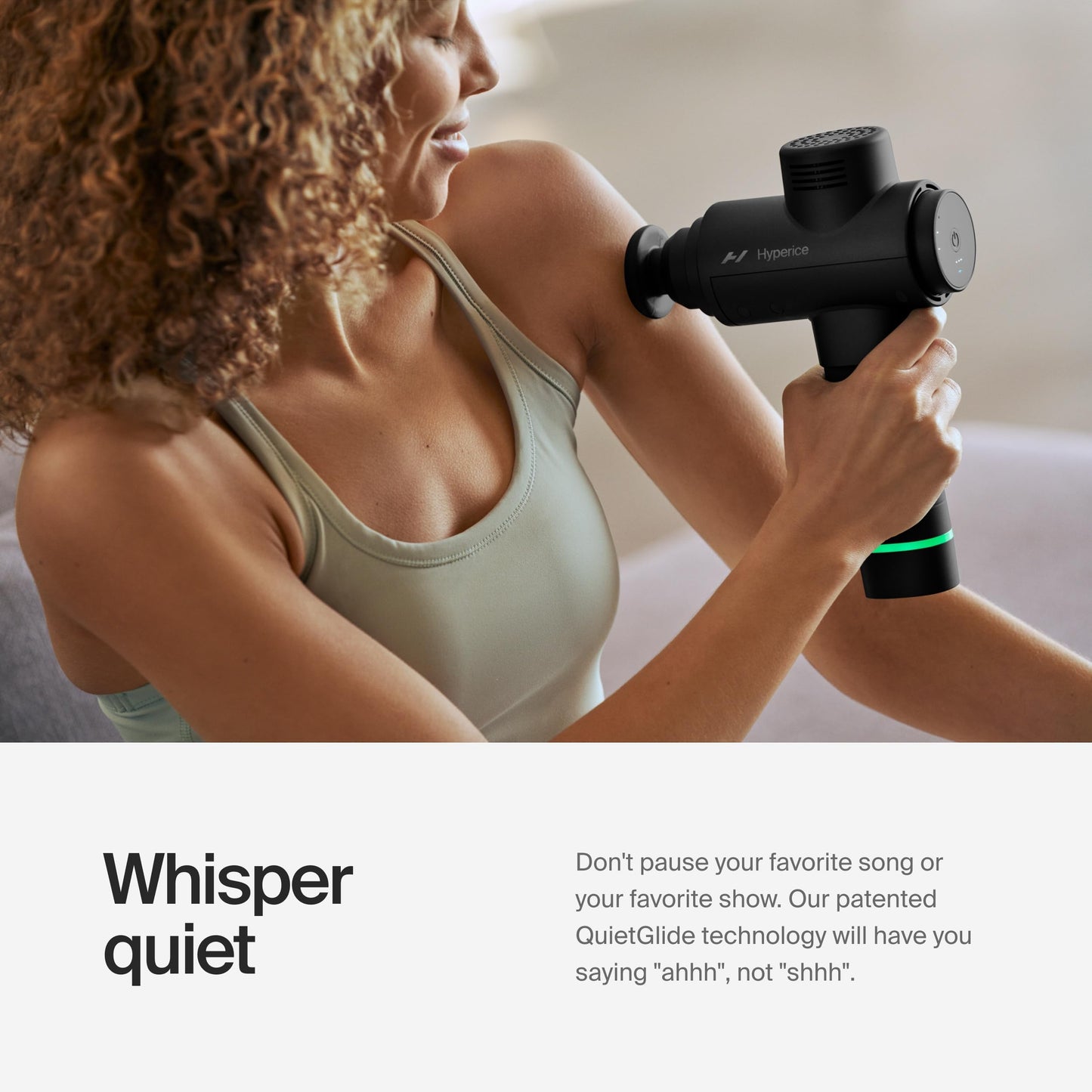 Hyperice Hypervolt 2 Black - Featuring Quiet Glide Technology - Handheld Percussion Massage Gun | 3 Speeds, 5 Interchangeable Heads | Helps Relieve Sore Muscles and Stiffness