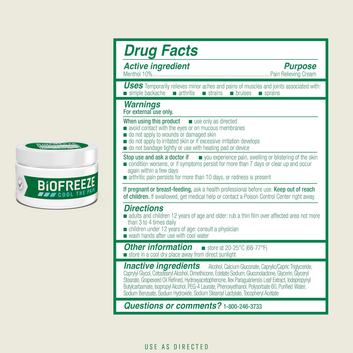 Biofreeze Cream Menthol 3 OZ Jar (Pack Of 3) Associated With Sore Muscles, Arthritis, Simple Backaches, And Joint Pain (Packaging May Vary)