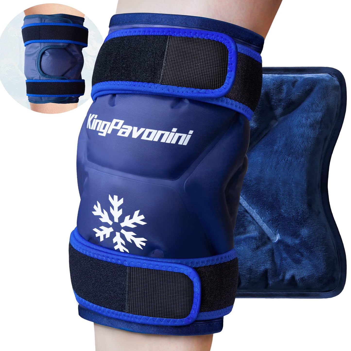 2 Pack XXL Knee Ice Pack Wrap Around Entire Knee After Surgery, Reusable Large Gel Ice Pack for Pain Relief, Swelling, Surgery, Sports Injuries