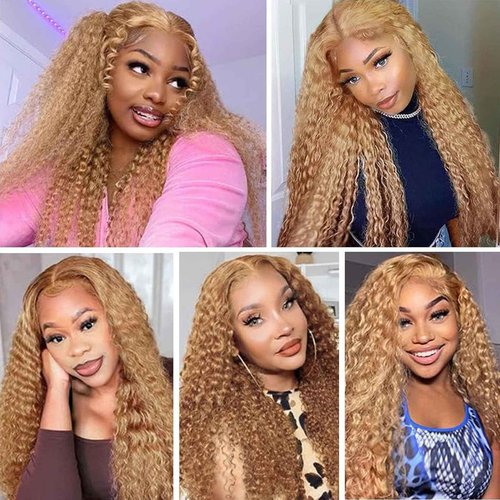 Fabimiya 20 22 24 Inch Human Hair Bundles Honey Blonde 27# Jerry Curly Bundles Human Hair 100% Unprocessed Soft Sewn In Hair with Double Weft for Black Women