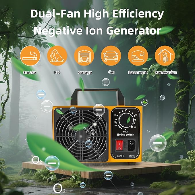 HHGM 8000 Million Negative Ion Air purifier Odor Eliminator Air Purifiers Filterless Ionizers Air Freshener Air Cleaners for home, Office, Dust, Pets, Smoke